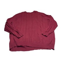 John Ashford Sweater Long Sleeved Crew Neck Burgundy Men’s Size 3XLT - £20.42 GBP
