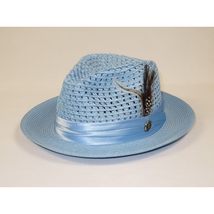 Men's Summer Spring Braid Straw style Hat by BRUNO CAPELO JULIAN JU910 Lt Blue image 3