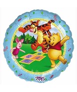 Winnie The Pooh Happy Birthday Balloon Foil Mylar 18&quot; Round Hop Scotch D... - €3,38 EUR