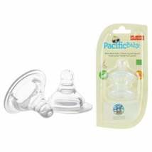 Pacific Baby Clear Wide Neck Nipples (Pack of 2) (Medium Flow) - £7.86 GBP