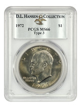 1972 $1 PCGS MS66 (Type 3) ex: D.L. Hansen - $1,578.68