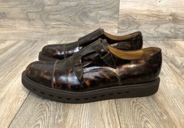 Emporio Armani Double Strap Monk Dress Shoes In Tortoise Patent Leather Size 9 - $217.80