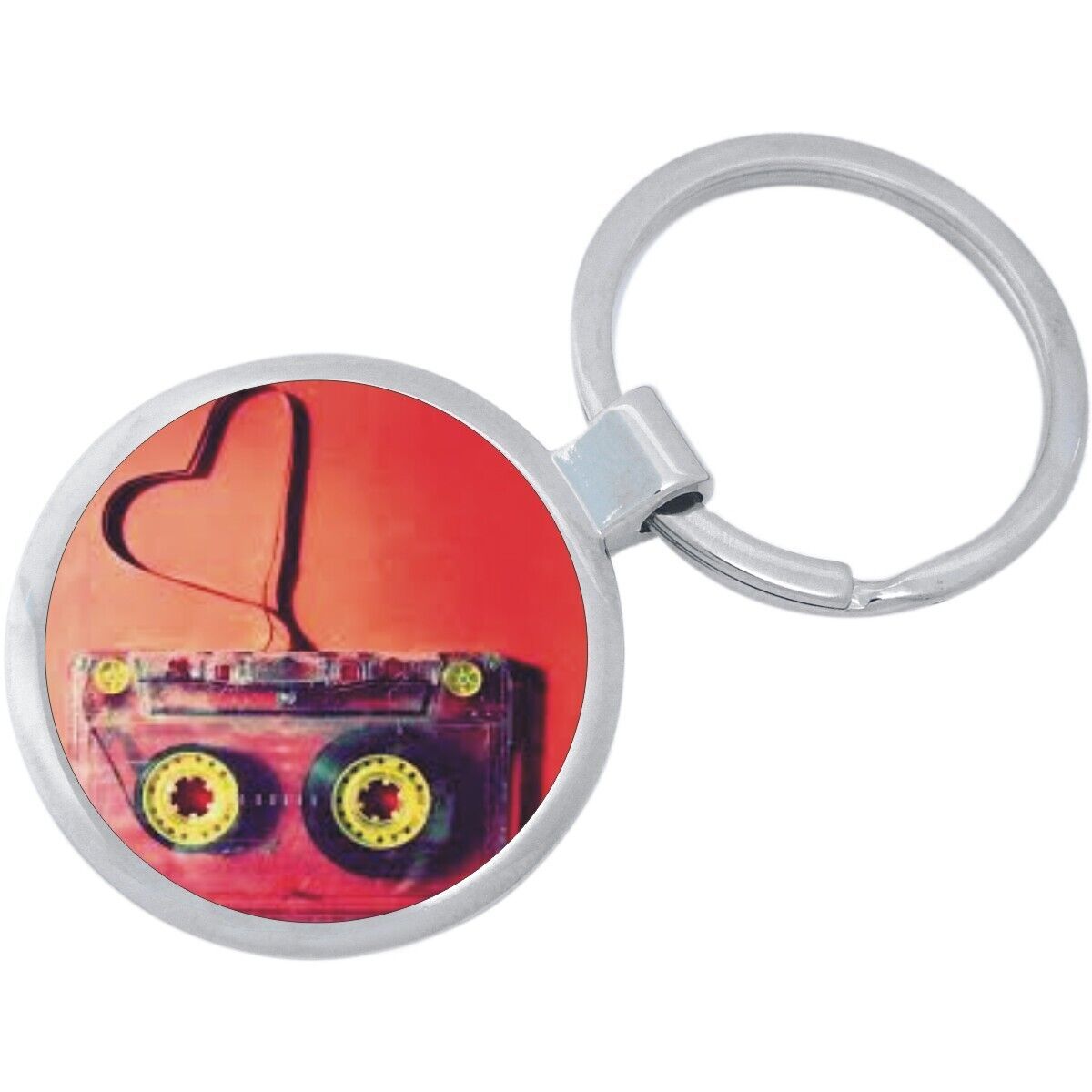 Music Cassette Love Keychain - Includes 1.25 Inch Loop for Keys or Backpack - $10.77