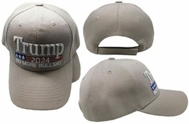 Trump 2024 No More Bs Bull$Hit Grey Gray Adjustable Embroidered Cap Hat - £16.63 GBP