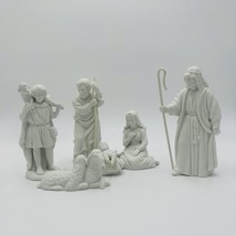 Avon Nativity Scene Figurines 1983 White Bisque Christmas 6 pieces Holy ... - $88.11