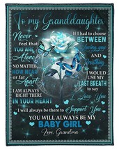 To My Granddaughter Blanket Gift For Girl Love Grandma Butterfly Custom Blanket - £45.39 GBP+