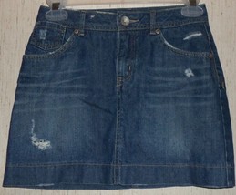 Excellent Girls Justice Jeans Distressed Blue J EAN Skort Size 14S - £18.64 GBP