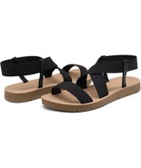 DREAM PAIRS Women&#39;s Elastic Ankle Strap Summer Flat Sandals Size 10 - £20.96 GBP