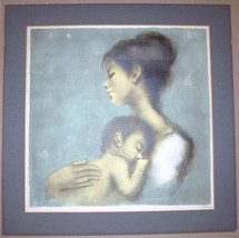 Vintage Hand Signed  Numbered Young Mother &amp; Child &quot;Aubrey&quot; Sandu Liberman Print - £173.05 GBP