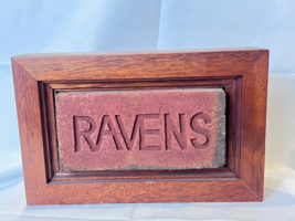 Baltimore RAVENS Brick Wood Framed Display Piece Carved Unique Fan Decor - £31.61 GBP