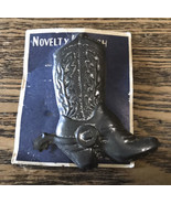 Vintage Punched Tin Western Cowboy Boot With Spur Pin Brooch Still On Th... - £5.99 GBP