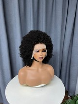 16 inch afro human hair lace front wig, 250% density afro wig - £259.92 GBP