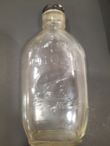Vintage Old Quaker Whiskey Bottle  Embossed Glass With Twist Cap Empty Half Pint - £8.92 GBP