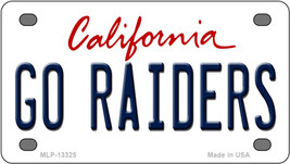 Go Raiders California Novelty Mini Metal License Plate Tag - £11.81 GBP