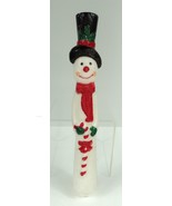 Christmas Snowman Taper Candle - 9&quot; Tall - Unlit - £7.04 GBP