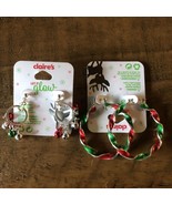 2 Pc Claire&#39;s Let It Glow Christmas Earrings Red and Green - $8.60