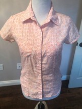 NWOT THE NORTH FACE Peach Fleur de Lis Fitted Shirt Blouse SZ S/P - $38.61