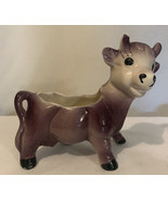Vintage Purple Cow Bull Ceramic Figurine Small Planter - €18,61 EUR