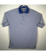 FootJoy Men&#39;s Large Blue White Tight Striped Polo Golf Shirt - $52.95 CAD