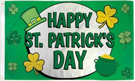 Happy St Patricks Day Flag 3X5 Ft Ireland Irish Saint Paddy Green Party Holiday - £13.62 GBP