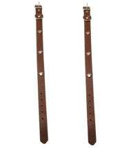 2 Pack Faux Leather Dog Collar 17&quot; Brown With Paw Embellishment Free Shipping - £6.98 GBP