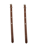 2 Pack Faux Leather Dog Collar 17&quot; Brown With Paw Embellishment Free Shi... - £6.96 GBP