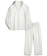 Women’s 2-Pc Tracksuit Light Gray Pullover &amp; Sweatpants Casual Lounge S - $460.13 MXN