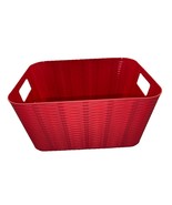 Rectangle Red Plastic Storage Tub Container Basket W Handle 5.5Hx10.5Lx8... - $344.09 MXN