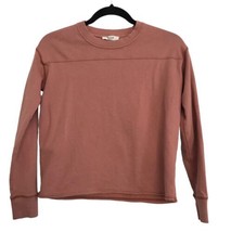 MADEWELL Womens Sweatshirt Orange Cutoff Pullover Top Cropped Crew Neck XXS - £9.81 GBP