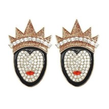 Snow White The Evil Queen Grimhilde Rhinestone Stud Earrings NEW! LARGE! - $10.98