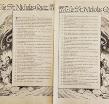 1927 St Nicholas 50 Question Quiz Lot of 2 Art Prints Ephemera Harold Sichel - £19.65 GBP