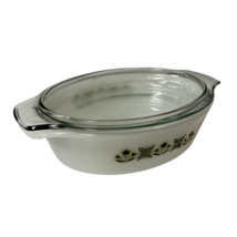 Anchor Hocking Fire King Meadow Green 1.5 Qt Oval Casserole No 433 With Lid - $24.15
