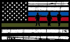 Thin Blue Line Horizontal Flag decal American Flag Firefighter, Police, ... - £3.10 GBP+