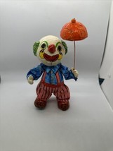 Vintage Clown Paper Mache Mexico Standing Balloon Holder 5” Tall Creepy Clown - £3.94 GBP