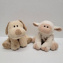 Ty Pluffies Cream Dog Plopper &amp; White Lamb Sheep Bashfully Plush - £19.45 GBP