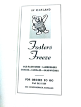 1971 Ad Fosters Freeze, Oakland, Cal. Hamburgers, Shakes, Sundaes, Sandw... - $8.99