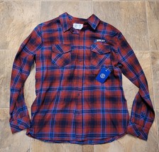 Hurley Flannel Shirt Tartan Plaid Men&#39;s M Oxford Button Up Logo Long Sleeve NEW - £19.84 GBP