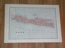 1896 ORIGINAL ANTIQUE MAP OF JAVA INDONESIA / VERSO JAPAN - $28.49