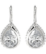 Sterling Silver Pear Shaped CZ Leverback Earrings - $134.80 CAD