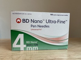 Diabetic Pen Needles BD Brand 4mm X 32G Box of 100 New, Sealed, Late exp... - £23.58 GBP