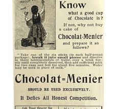 Chocolat Menier Hot Cocoa 1894 Advertisement Victorian Beverage Cakes AD... - £9.77 GBP