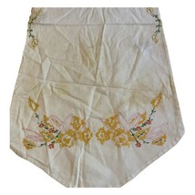 Floral Bouquet Spring Embroidered Dresser Scarf Table Runner Cottage 15x34 READ - £22.40 GBP