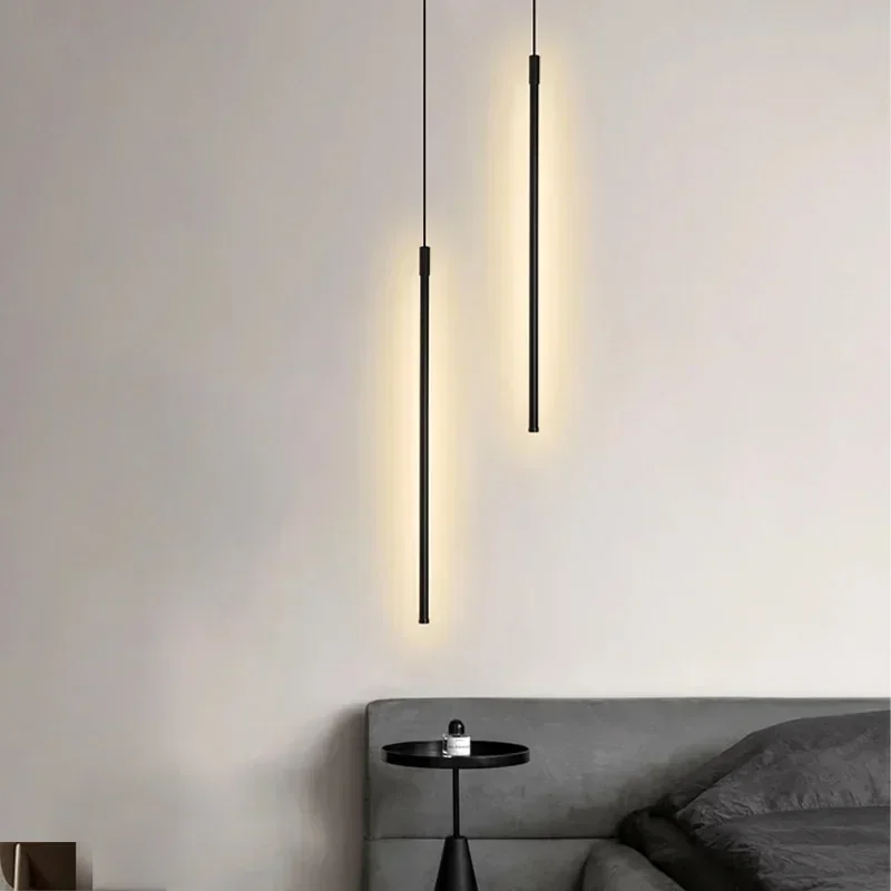 Modern LED Long Pendant Lights for Dining Room Bedroom Bedside Hanging Lamp - $54.81+