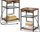 Narrow Side Table For Small Spaces, Bedside Tables For Bedroom, Living R... - $72.96