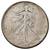 1945 50C Walking Liberty Half Dollar in Choice BU Condition Excellent Ey... - €47,02 EUR