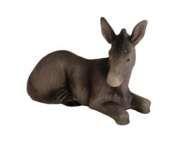 Vintage Miniature Ceramic Resting Donkey Figurine Dark Gray 3.5&quot;L x 2&quot;T ... - $18.81