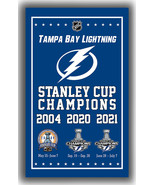 Tampa Bay Lightning Hockey Stanley Cup Champions Flag 90x150cm3x5ft Win ... - €13,07 EUR