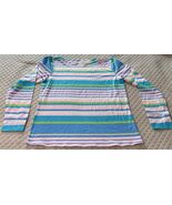 Lilly Pulitzer Aleah Paradise stripe top womens size M multi colored boa... - $22.98
