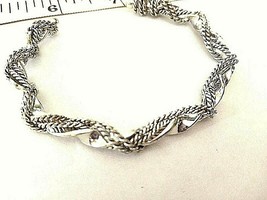 Vintage  Silver Tone TWISTED DESIGN CUFF  BRACELET - £15.17 GBP