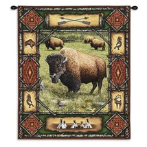 26x34 BUFFALO Lodge Southwestern Wildlife Tapestry Wall Hanging - £64.48 GBP
